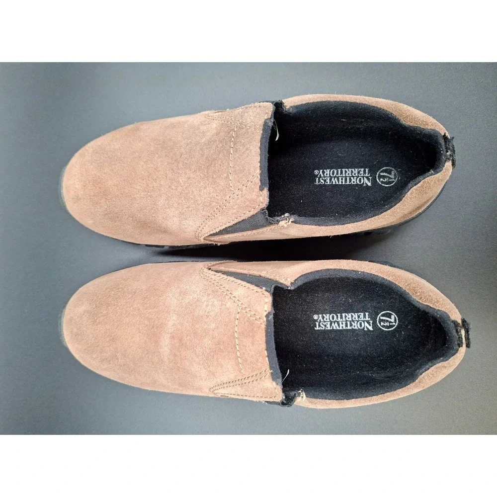 Northwest Territory Mens Size 7.5 Tan Suede Slip‎ On Loafers Rugged Work Shoes